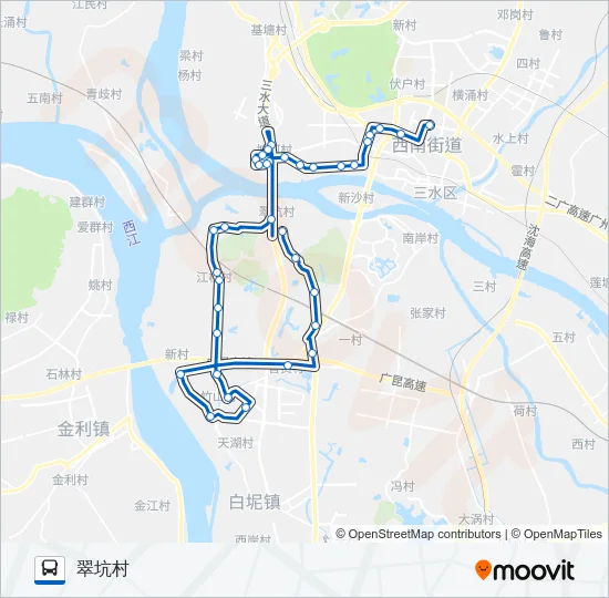 西南01路 Bus Line Map