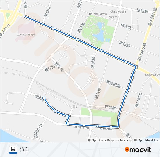 公交602夜班路的线路图