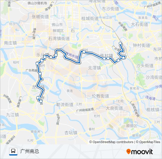 公交佛K330路的线路图