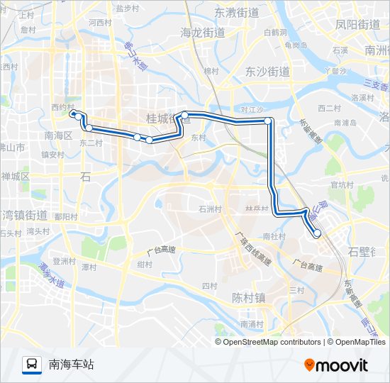 公交佛南海快3路的线路图