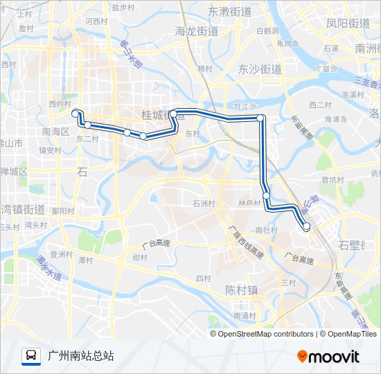 公交佛南海快3路的线路图