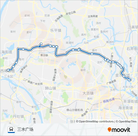公交广佛城巴4路的线路图