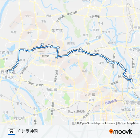 公交广佛城巴4路的线路图