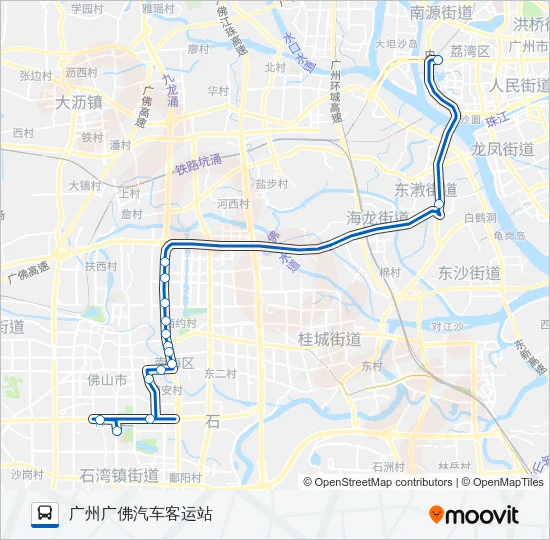 广佛城巴5线 Bus Line Map
