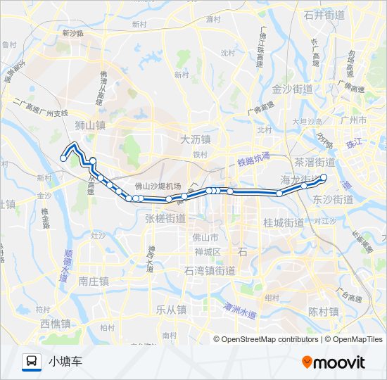 公交广佛城巴9路的线路图