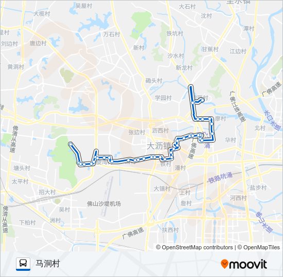 公交沥02班车路的线路图
