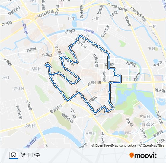 公交304B环线路的线路图