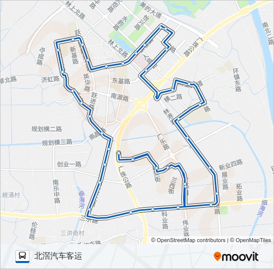 公交338A方向路的线路图