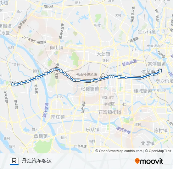 广佛城巴12线 Bus Line Map