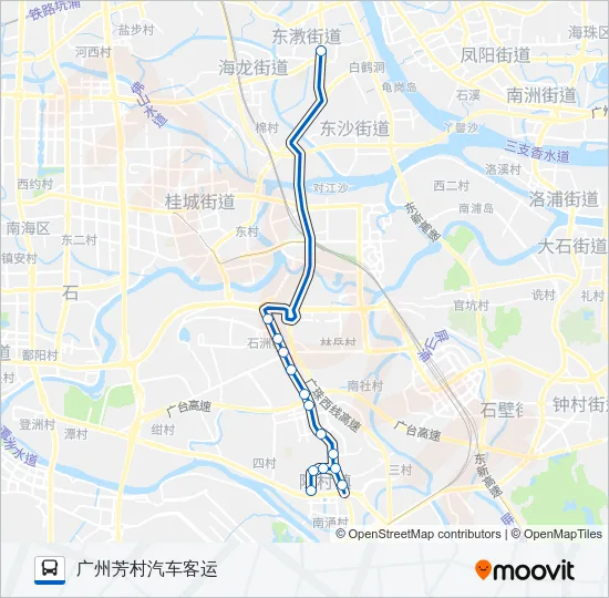 广佛城巴13线 Bus Line Map