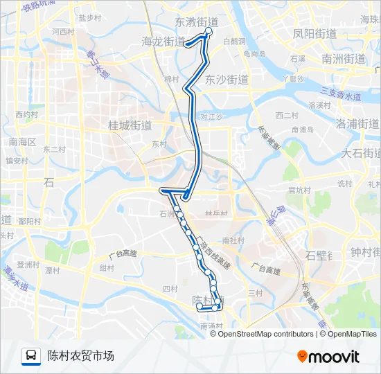 广佛城巴13线 Bus Line Map