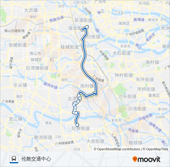 公交广佛城巴14路的线路图