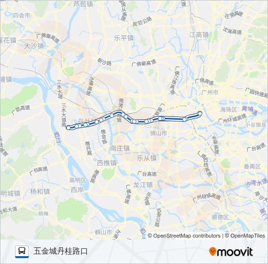 公交广佛城巴15路的线路图