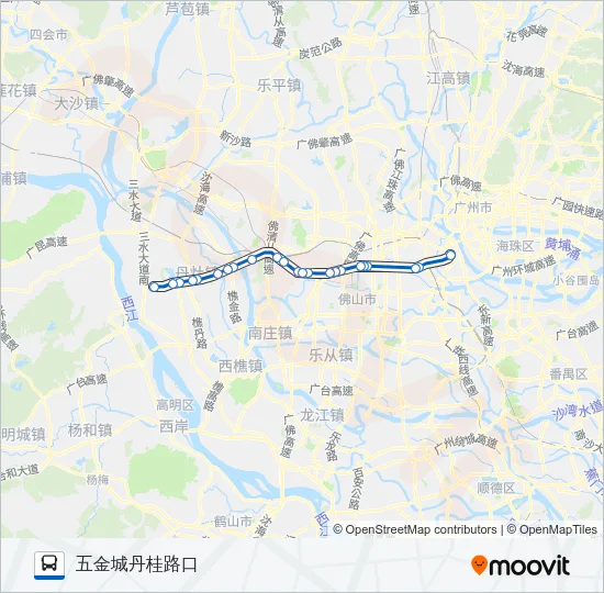 广佛城巴15线 Bus Line Map