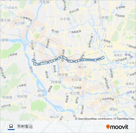 广佛城巴15线 Bus Line Map