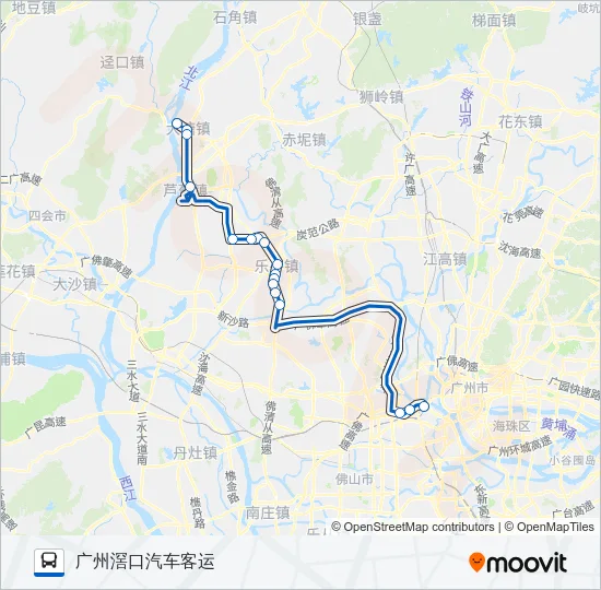 广佛城巴17线 Bus Line Map