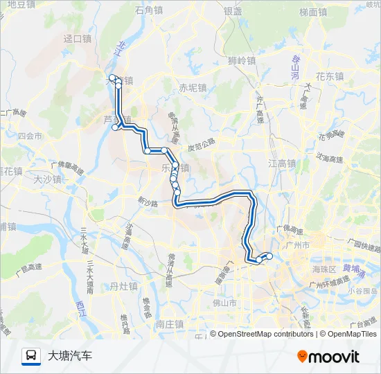 广佛城巴17线 Bus Line Map