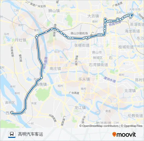 广佛城巴18线 Bus Line Map