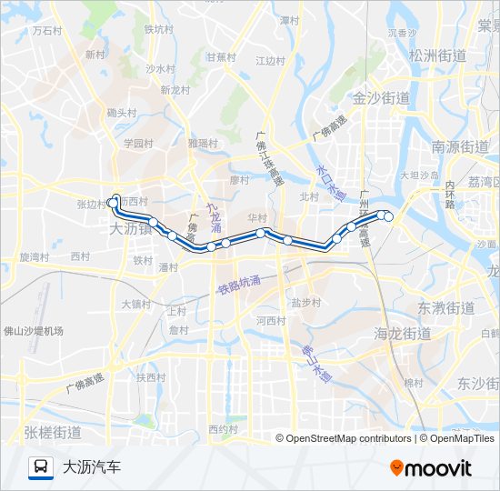 公交广佛城巴3A路的线路图