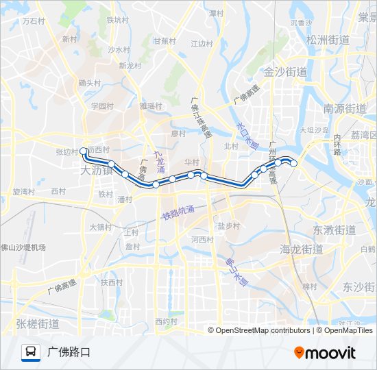 公交广佛城巴3A路的线路图