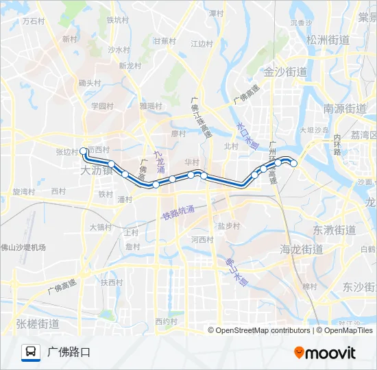 广佛城巴3A线 Bus Line Map