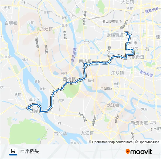旅游城巴1A线 Bus Line Map