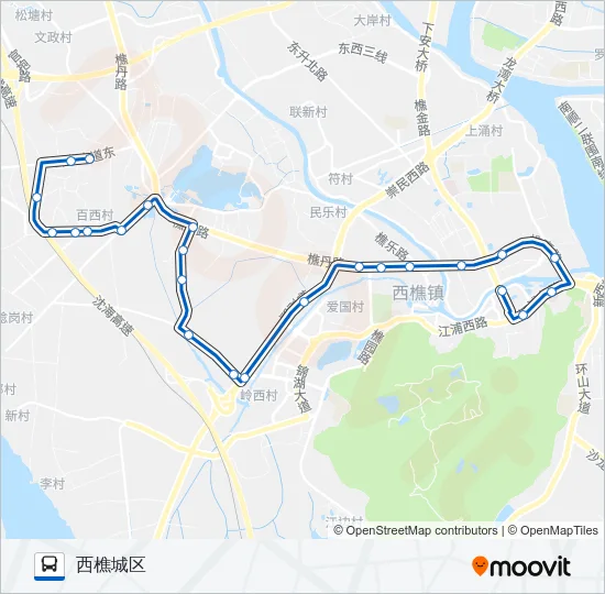 樵17路临时线 Bus Line Map