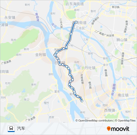 公交608凤果村线路的线路图