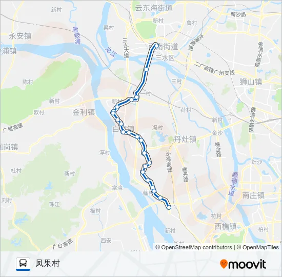608路凤果村线 Bus Line Map