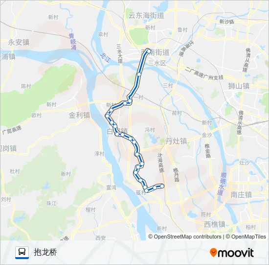 608路抱龙桥线 Bus Line Map