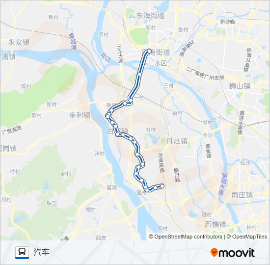 公交608抱龙桥线路的线路图