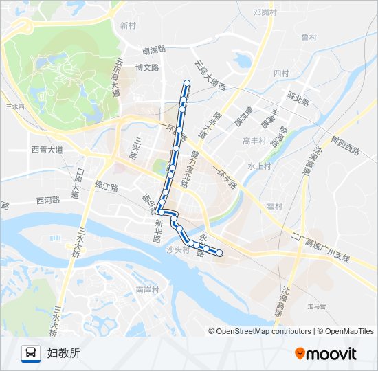 公交620短下午班路的线路图