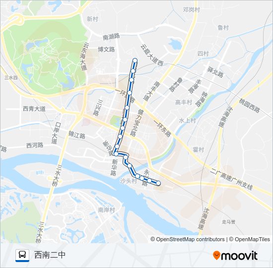 公交620短下午班路的线路图