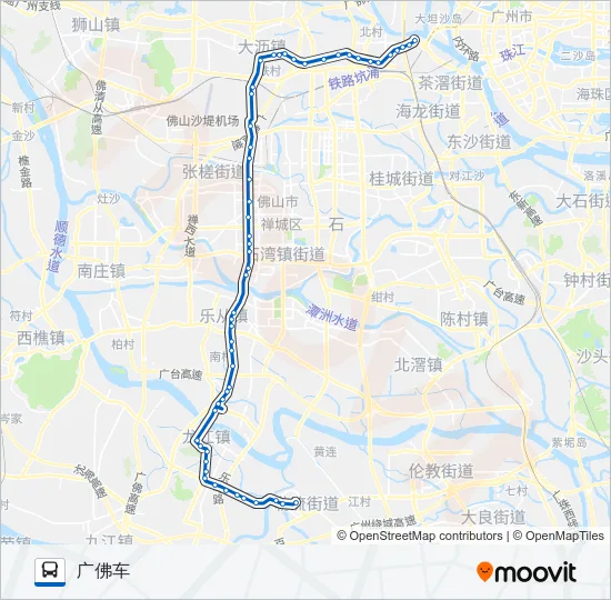 广佛城巴318路 Bus Line Map