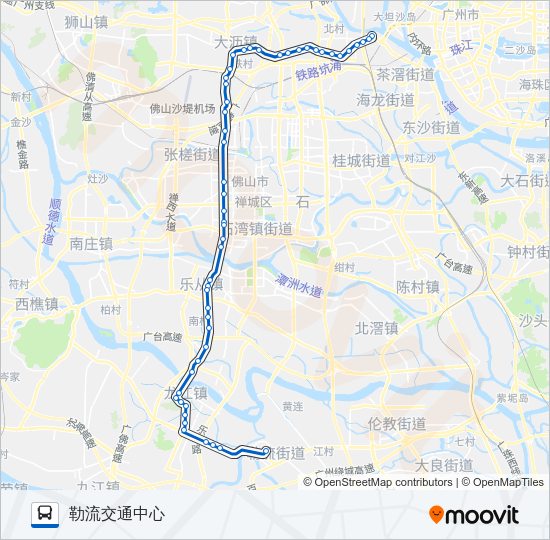 公交广佛城巴318路的线路图