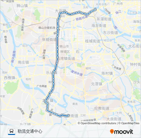 广佛城巴318路 Bus Line Map