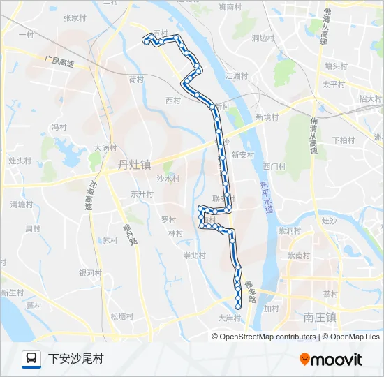 丹10路途经罗行圩 Bus Line Map