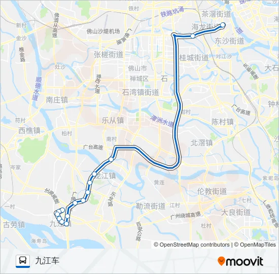 公交广佛城巴11九江路的线路图