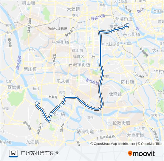公交广佛城巴11沙头路的线路图