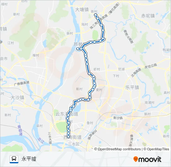 614B路独树岗班车 Bus Line Map