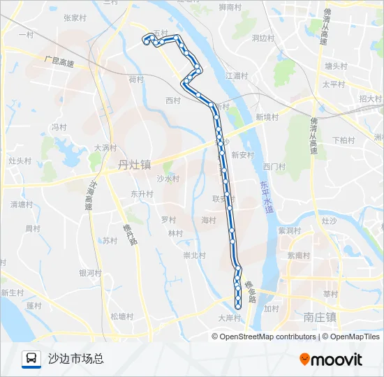 公交丹10途经大十麦村路的线路图