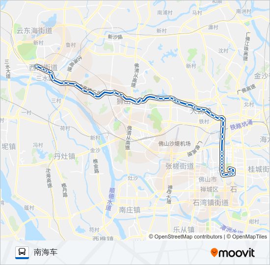 公交佛山城巴南海-三水路的线路图