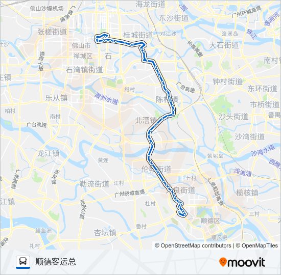 佛山城巴南海-顺德线 Bus Line Map