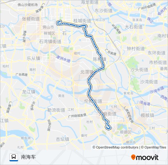 佛山城巴南海-顺德线 Bus Line Map