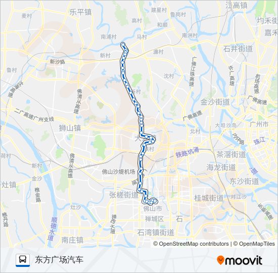 公交佛山城巴禅城-官窑路的线路图