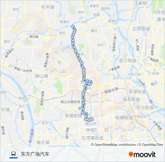 佛山城巴禅城-官窑线 Bus Line Map