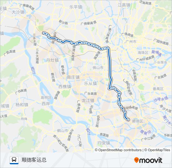 佛山城巴顺德-三水线 Bus Line Map