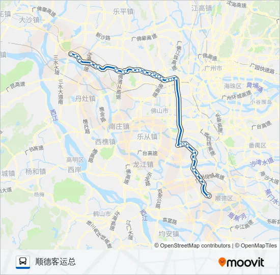 公交佛山城巴顺德-三水路的线路图
