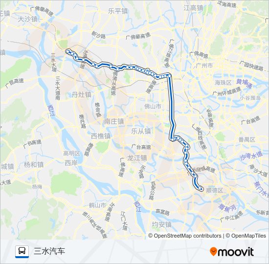 佛山城巴顺德-三水线 Bus Line Map