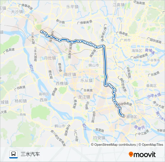 佛山城巴顺德-三水线 Bus Line Map